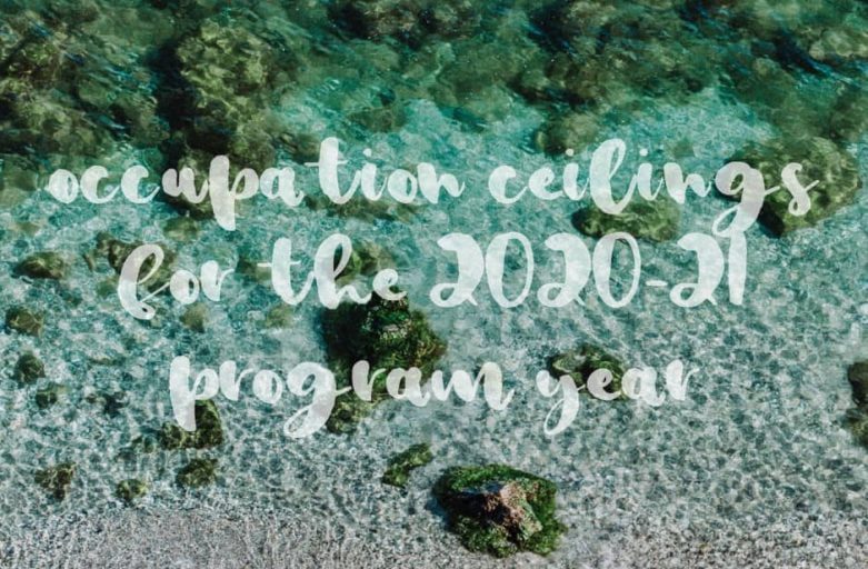 Occupation-ceilings-2020-21-program-year sand and sea